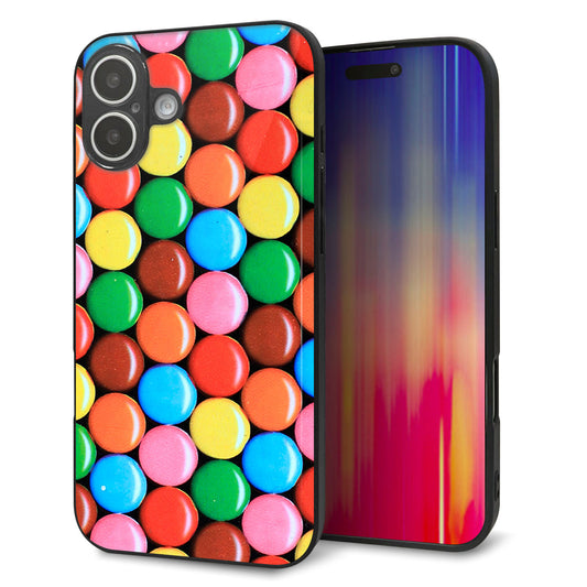 iPhone16 Plus 強化ガラス＆TPUスマホケース ガラプリ【448 マーブルチョコ】