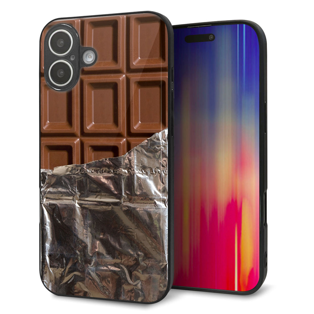 iPhone16 Plus 強化ガラス＆TPUスマホケース ガラプリ【451 板チョコ】