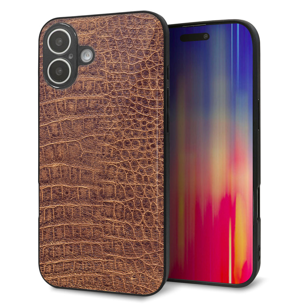 iPhone16 Plus 強化ガラス＆TPUスマホケース ガラプリ【463 クロコダイル】