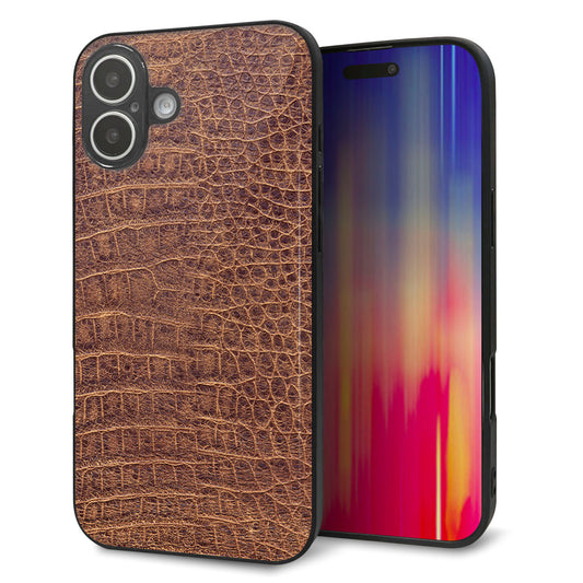 iPhone16 Plus 強化ガラス＆TPUスマホケース ガラプリ【463 クロコダイル】