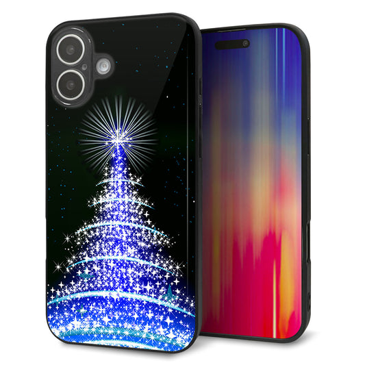 iPhone16 Plus 強化ガラス＆TPUスマホケース ガラプリ【589 ブルーライトツリー】