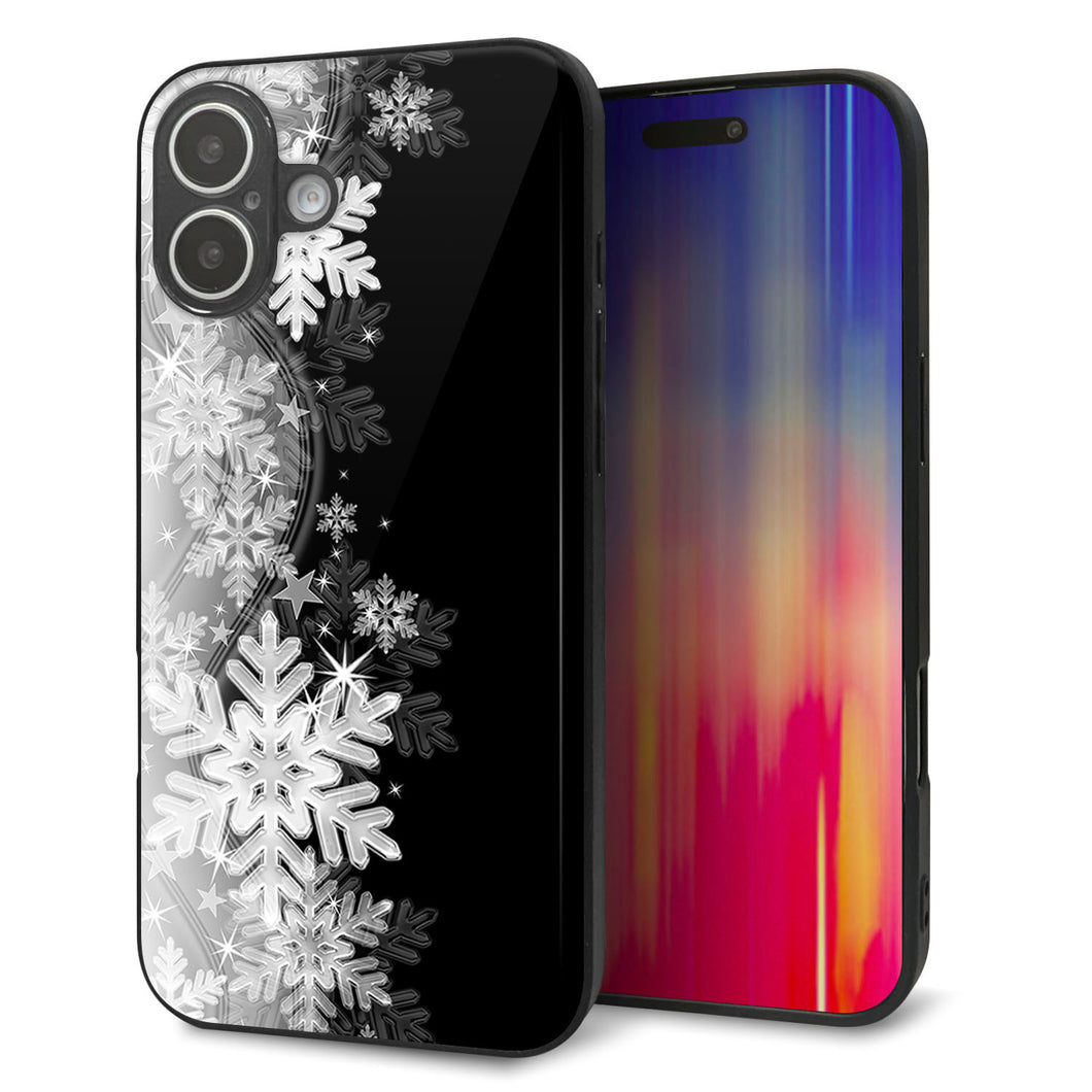 iPhone16 Plus 強化ガラス＆TPUスマホケース ガラプリ【603 白銀と闇】