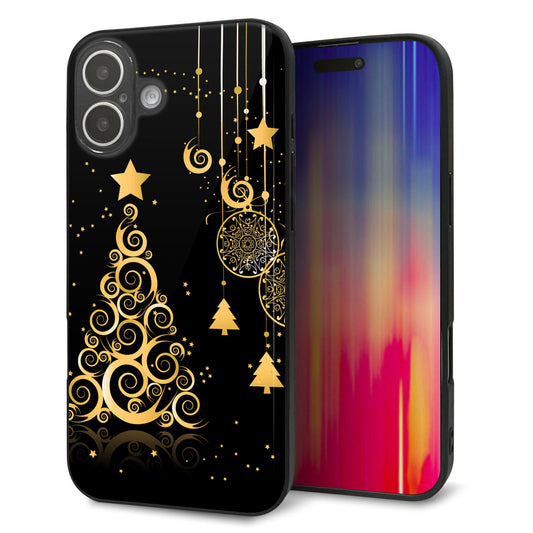 iPhone16 Plus 強化ガラス＆TPUスマホケース ガラプリ【721 その他のカラークリスマスツリー】