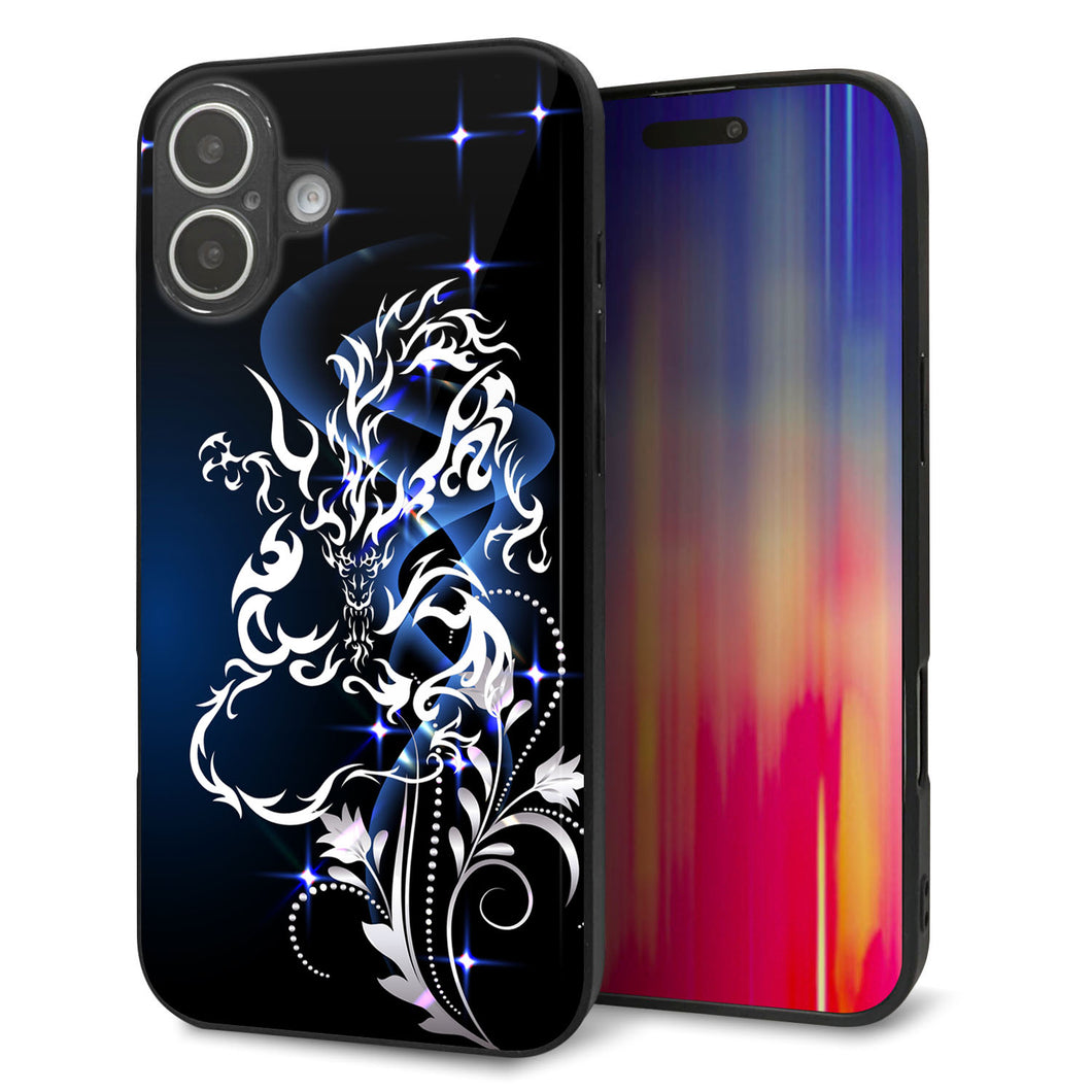 iPhone16 Plus 強化ガラス＆TPUスマホケース ガラプリ【1000 闇のシェンロン】