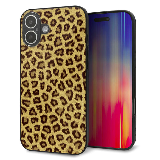 iPhone16 Plus 強化ガラス＆TPUスマホケース ガラプリ【1065 ヒョウ柄ベーシックSその他のカラー】