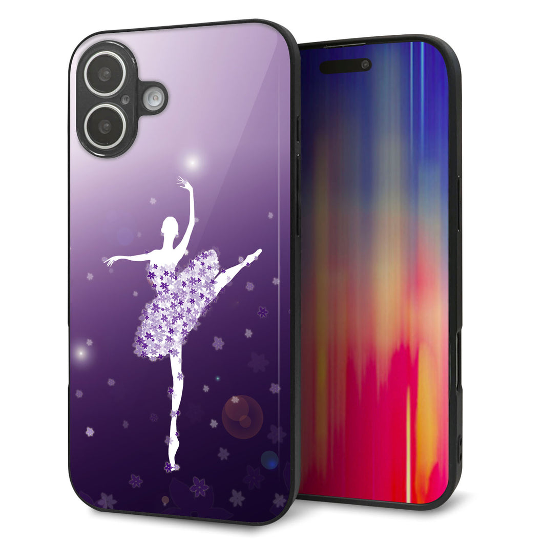 iPhone16 Plus 強化ガラス＆TPUスマホケース ガラプリ【1256 バレリーナ】