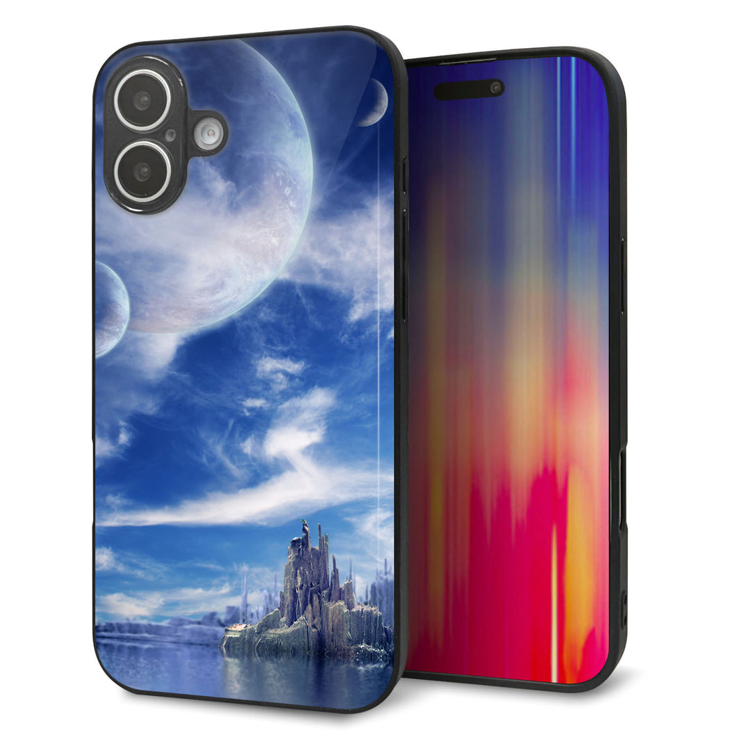 iPhone16 Plus 強化ガラス＆TPUスマホケース ガラプリ【1270 広がる宇宙】