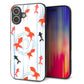 iPhone16 Plus 強化ガラス＆TPUスマホケース ガラプリ【HA210 金魚 水彩ストライプ ブルー】