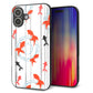 iPhone16 Plus 強化ガラス＆TPUスマホケース ガラプリ【HA211 金魚 水彩ストライプ グレー】