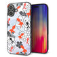 iPhone16 Plus 強化ガラス＆TPUスマホケース ガラプリ【HA216 金魚 花柄 グレー】