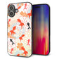 iPhone16 Plus 強化ガラス＆TPUスマホケース ガラプリ【HA219 金魚 花柄 オレンジ】