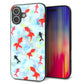 iPhone16 Plus 強化ガラス＆TPUスマホケース ガラプリ【HA221 金魚 点々 ブルー】