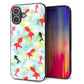 iPhone16 Plus 強化ガラス＆TPUスマホケース ガラプリ【HA223 金魚 点々 グリーン】