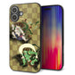 iPhone16 Plus 強化ガラス＆TPUスマホケース ガラプリ【HA236 風神雷神 金市松】