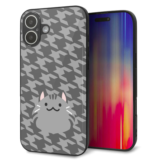 iPhone16 Plus 強化ガラス＆TPUスマホケース ガラプリ【HA246 もちねこ サバトラ】