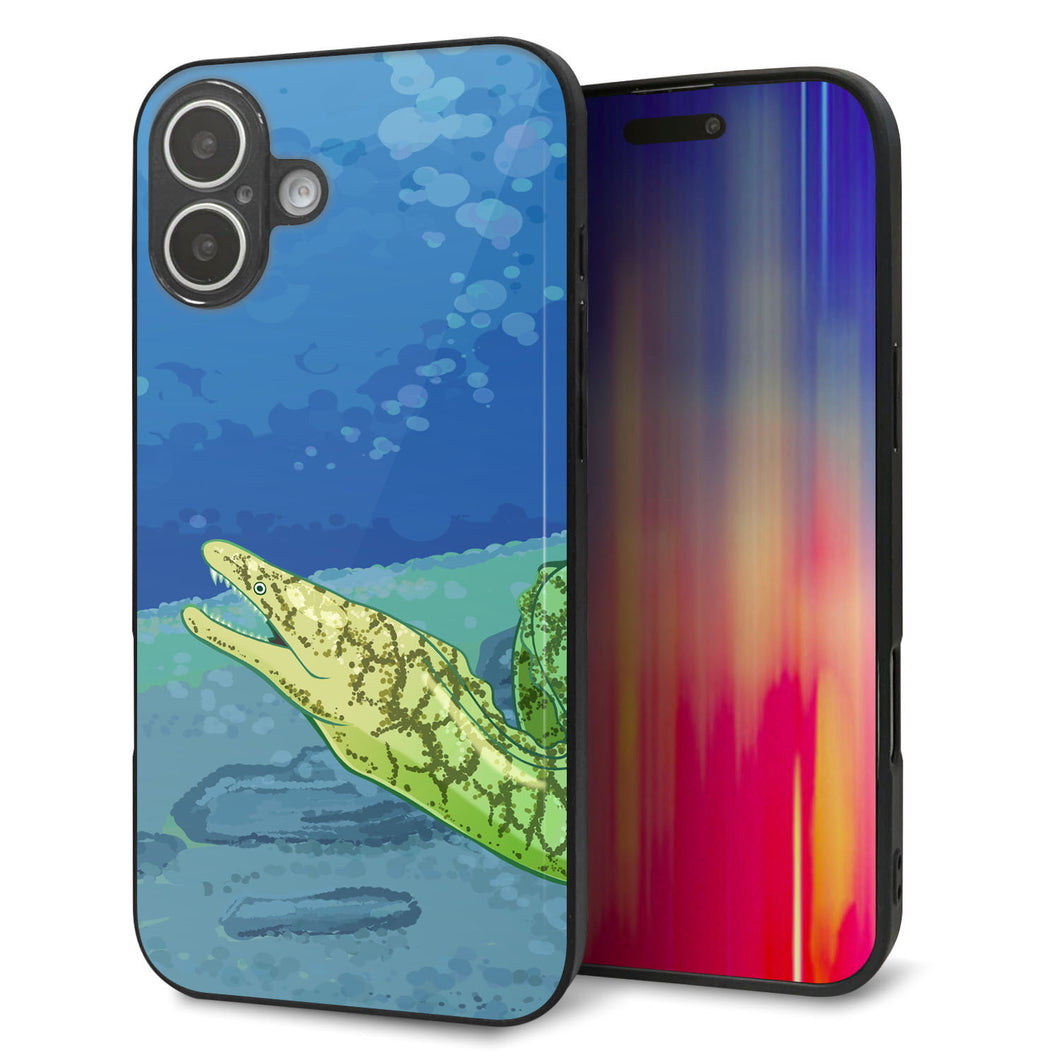 iPhone16 Plus 強化ガラス＆TPUスマホケース ガラプリ【HA260 ポケットアクアリウム ウツボ】