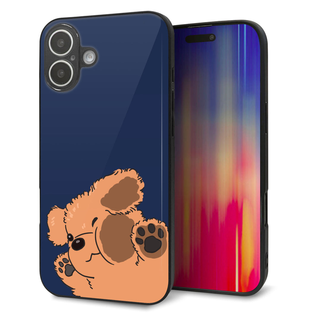 iPhone16 Plus 強化ガラス＆TPUスマホケース ガラプリ【HA295 むぎゅっとトイプー】