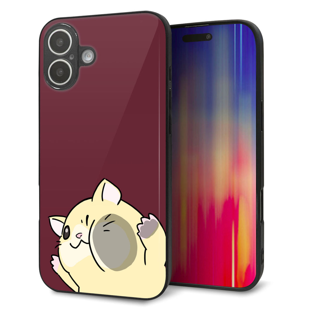iPhone16 Plus 強化ガラス＆TPUスマホケース ガラプリ【HA296 むぎゅっとキンクマ】