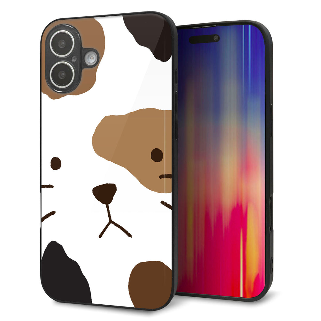 iPhone16 Plus 強化ガラス＆TPUスマホケース ガラプリ【IA801 みけ】