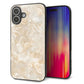 iPhone16 Plus 強化ガラス＆TPUスマホケース ガラプリ【KM872 大理石パール】