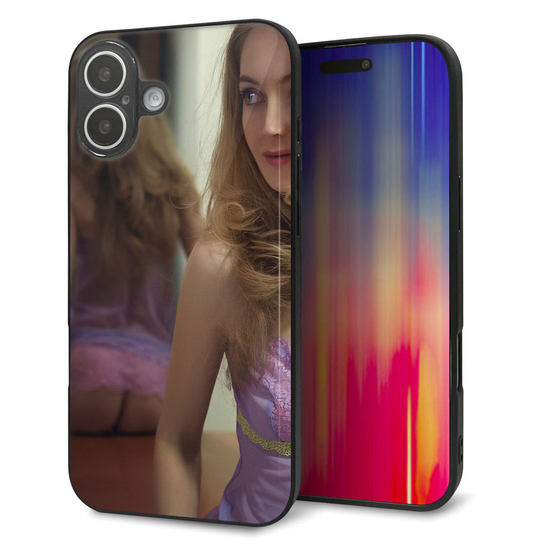 iPhone16 Plus 強化ガラス＆TPUスマホケース ガラプリ【KM886 ミラー】