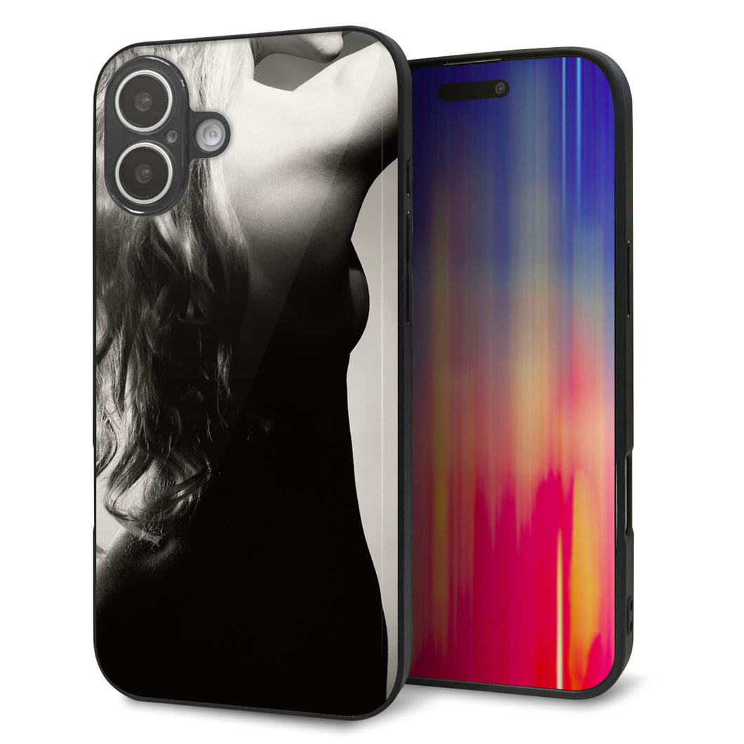 iPhone16 Plus 強化ガラス＆TPUスマホケース ガラプリ【KM890 バックスタイル】