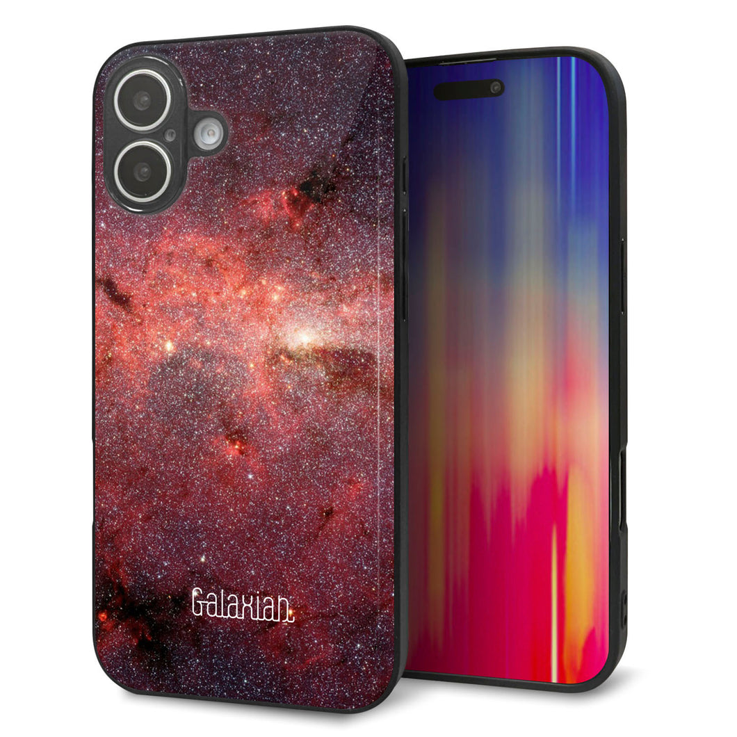 iPhone16 Plus 強化ガラス＆TPUスマホケース ガラプリ【KM923 Galaxias Red】