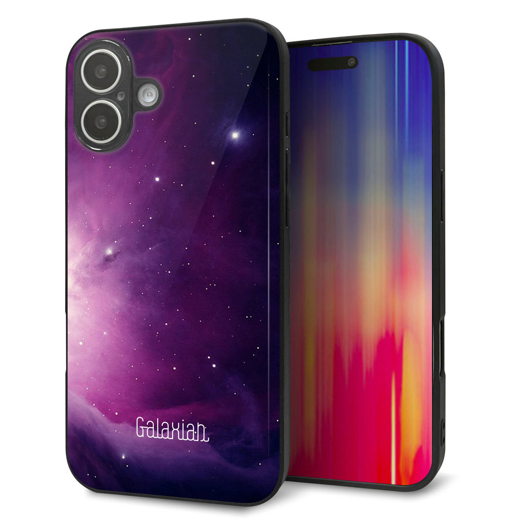 iPhone16 Plus 強化ガラス＆TPUスマホケース ガラプリ【KM925 Galaxias Purple】