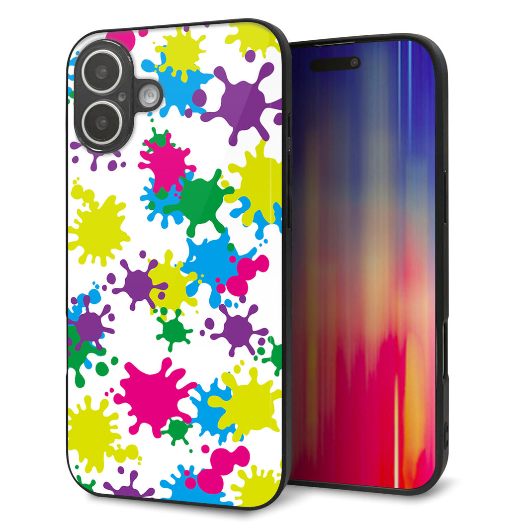 iPhone16 Plus 強化ガラス＆TPUスマホケース ガラプリ【MA878 ペイントホワイト】