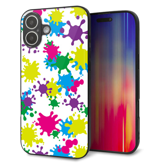 iPhone16 Plus 強化ガラス＆TPUスマホケース ガラプリ【MA878 ペイントホワイト】