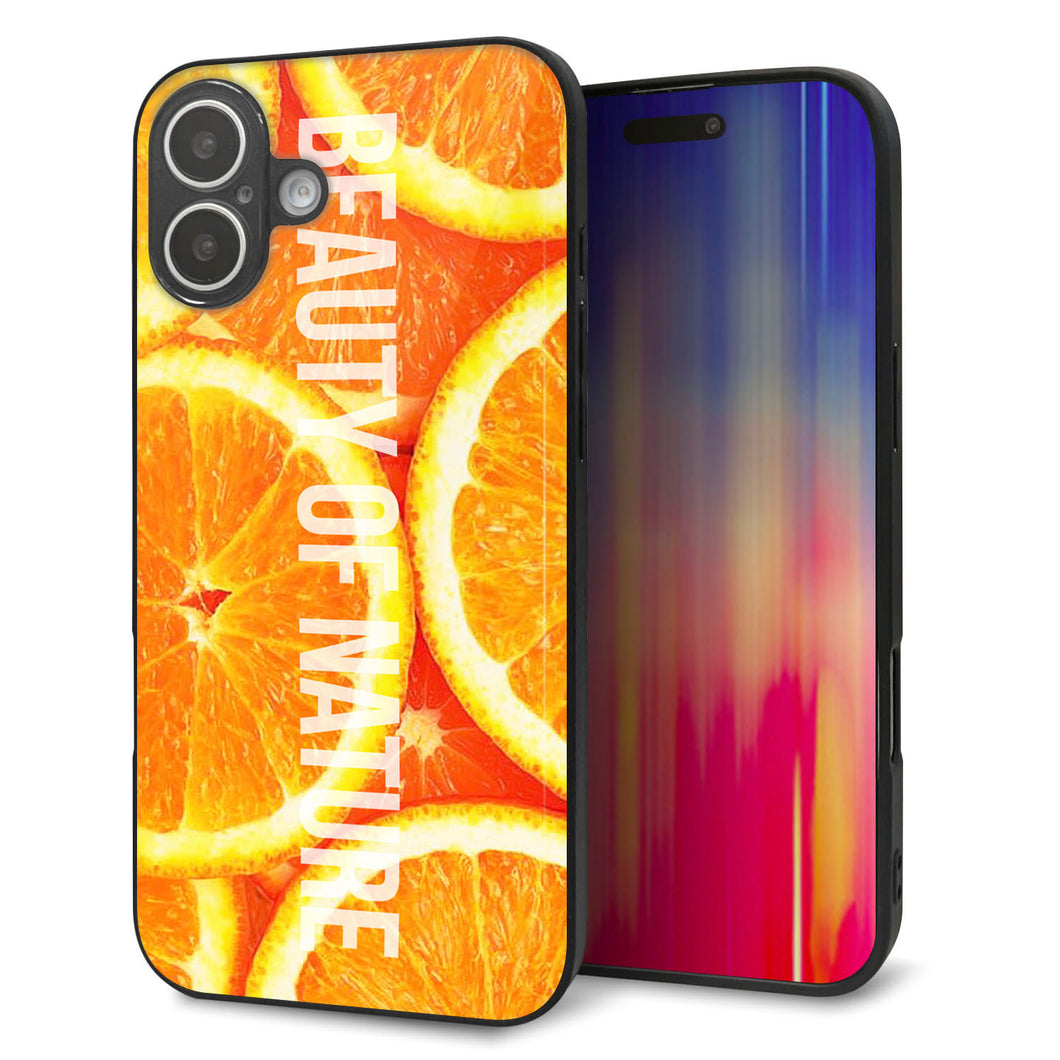 iPhone16 Plus 強化ガラス＆TPUスマホケース ガラプリ【MA882 オレンジ】