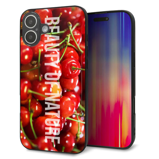 iPhone16 Plus 強化ガラス＆TPUスマホケース ガラプリ【MA883 チェリー】