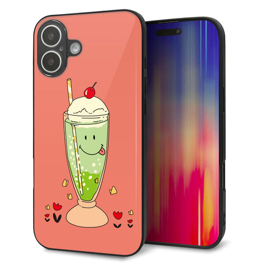 iPhone16 Plus 強化ガラス＆TPUスマホケース ガラプリ【MA900 クリームソーダ】