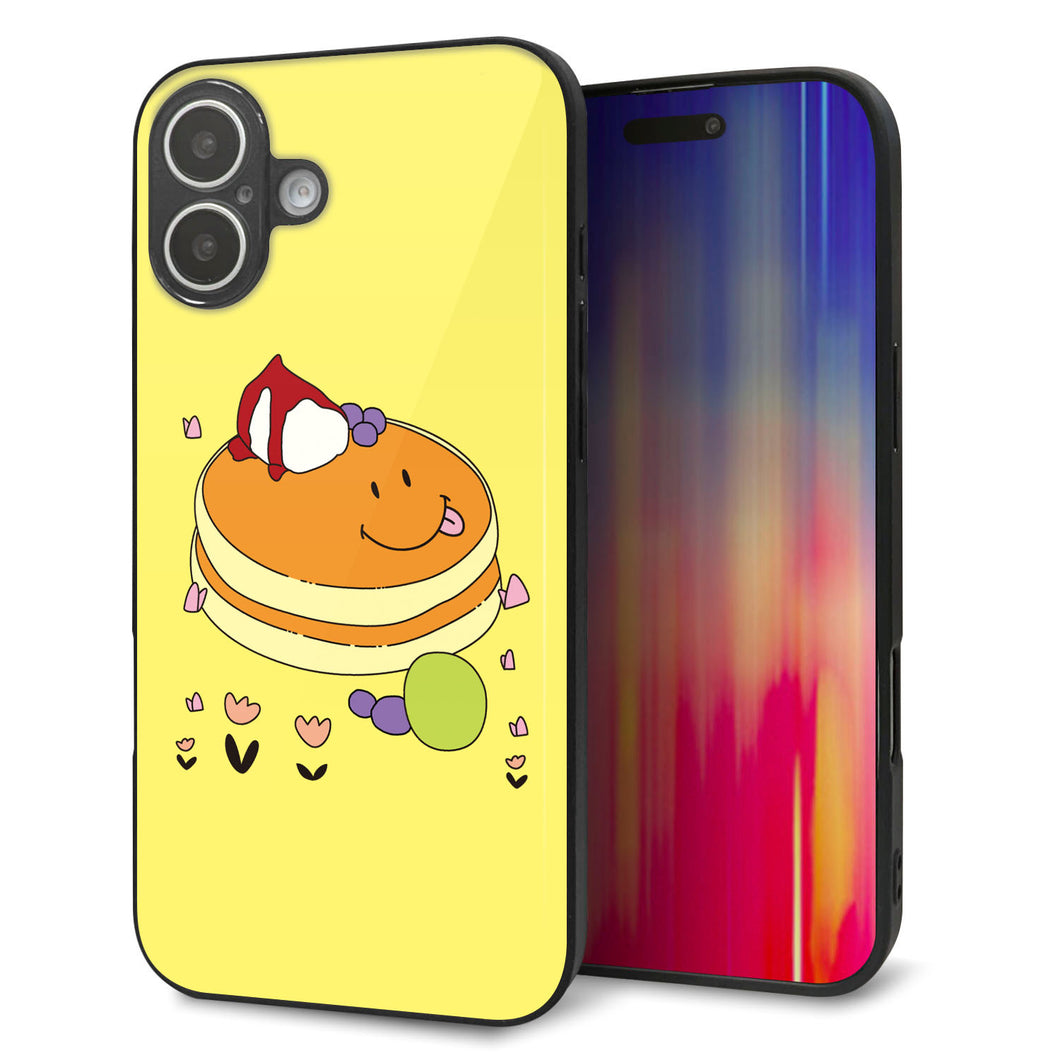 iPhone16 Plus 強化ガラス＆TPUスマホケース ガラプリ【MA901 パンケーキ】