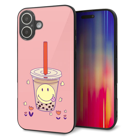 iPhone16 Plus 強化ガラス＆TPUスマホケース ガラプリ【MA903 タピオカ】