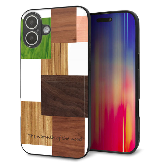 iPhone16 Plus 強化ガラス＆TPUスマホケース ガラプリ【MA928 寄木細工 ランダム】