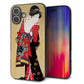 iPhone16 Plus 強化ガラス＆TPUスマホケース ガラプリ【MA965 花魁 A】