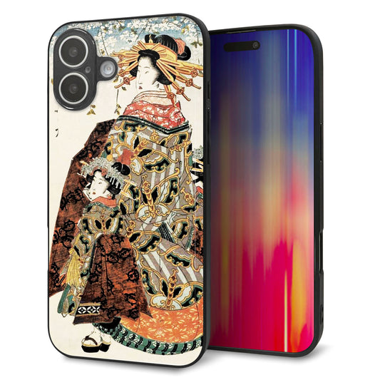 iPhone16 Plus 強化ガラス＆TPUスマホケース ガラプリ【MA967 花魁 C】