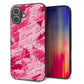 iPhone16 Plus 強化ガラス＆TPUスマホケース ガラプリ【SC845 フラワーヴェルニLOVE濃いピンク（ローズアンディアン）】