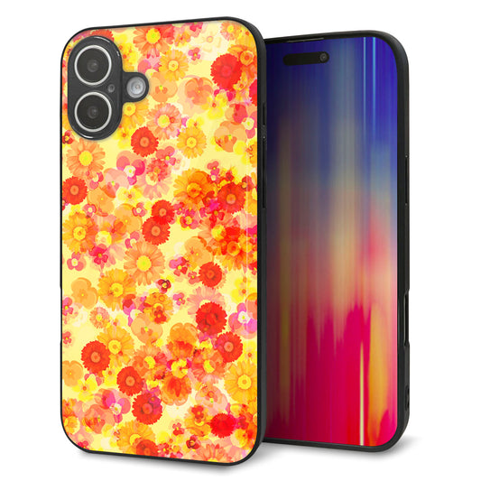 iPhone16 Plus 強化ガラス＆TPUスマホケース ガラプリ【SC867 リバティプリント フルールドパルファン（イエロー）】