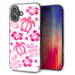 iPhone16 Plus 強化ガラス＆TPUスマホケース ガラプリ【SC879 ハワイアンアロハホヌ（ピンク）】