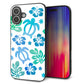 iPhone16 Plus 強化ガラス＆TPUスマホケース ガラプリ【SC880 ハワイアンアロハホヌ（ブルー）】