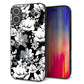 iPhone16 Plus 強化ガラス＆TPUスマホケース ガラプリ【SC913 花柄モノトーン 02】