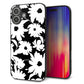 iPhone16 Plus 強化ガラス＆TPUスマホケース ガラプリ【SC915 花柄モノトーン 04】