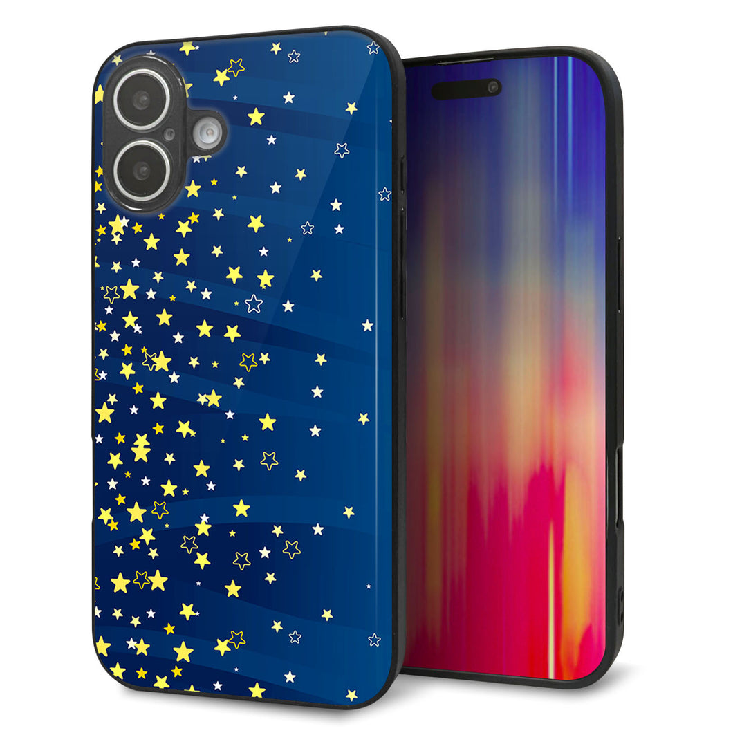 iPhone16 Plus 強化ガラス＆TPUスマホケース ガラプリ【VA842 満天の星空】