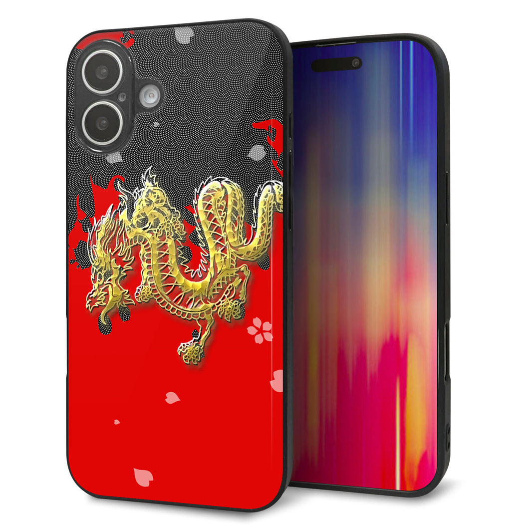 iPhone16 Plus 強化ガラス＆TPUスマホケース ガラプリ【YC901 和竜02】