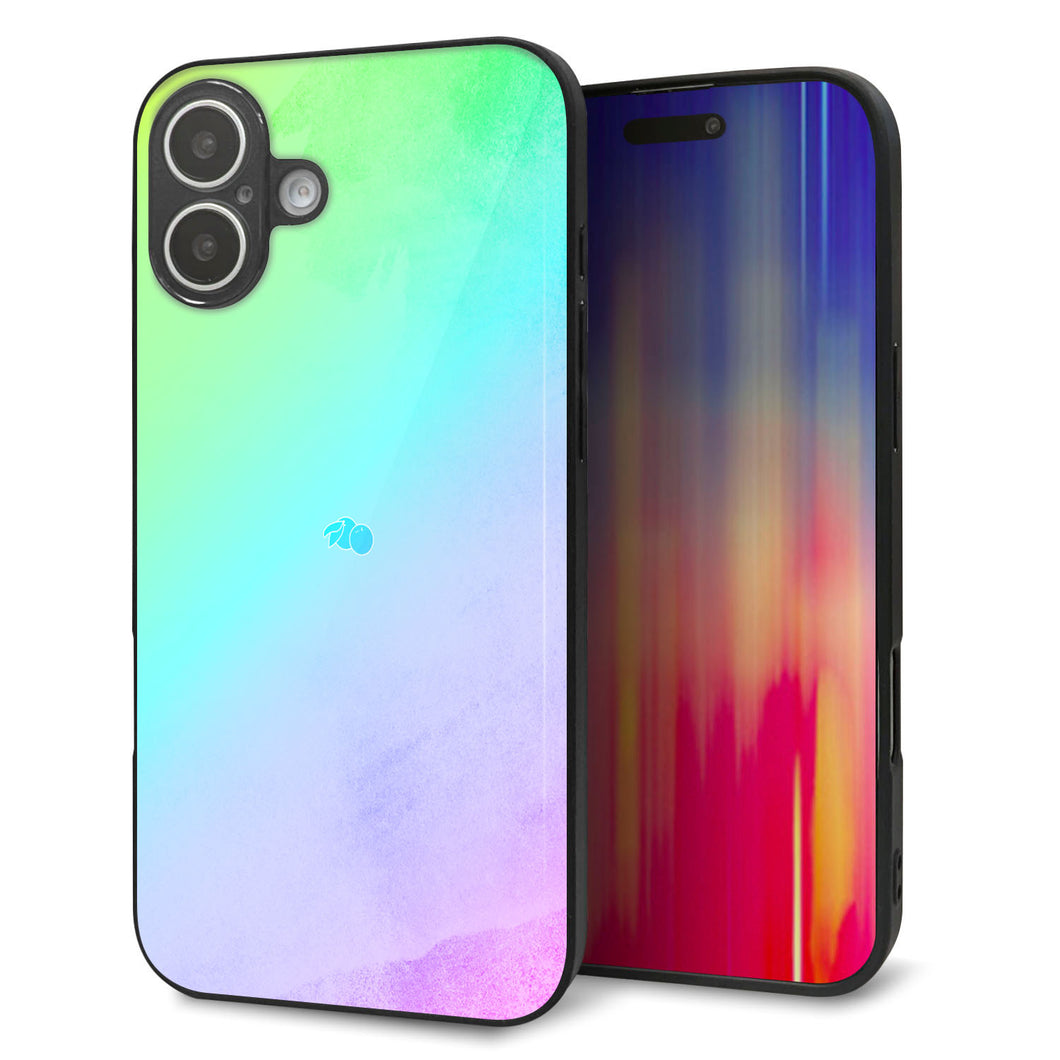 iPhone16 Plus 強化ガラス＆TPUスマホケース ガラプリ【YJ287 デザイン】