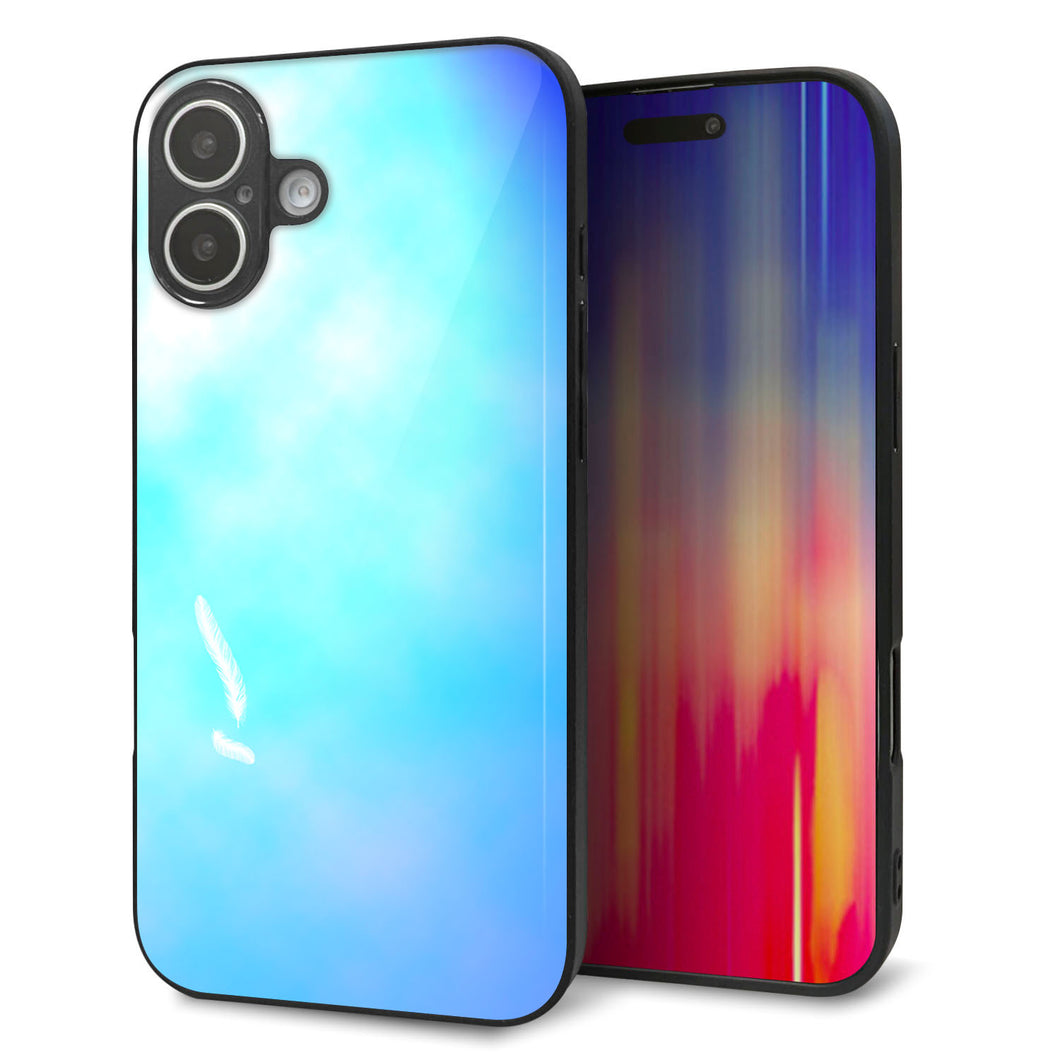 iPhone16 Plus 強化ガラス＆TPUスマホケース ガラプリ【YJ291 デザイン 光】