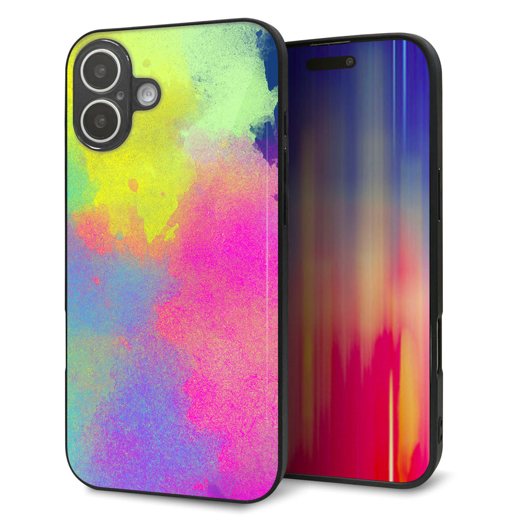 iPhone16 Plus 強化ガラス＆TPUスマホケース ガラプリ【YJ294 デザイン色彩】