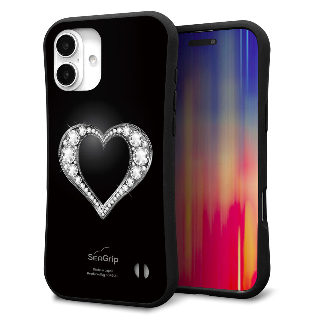 iPhone16 Plus スマホケース 「SEA Grip」 グリップケース Sライン 【041 ゴージャスハート】 UV印刷